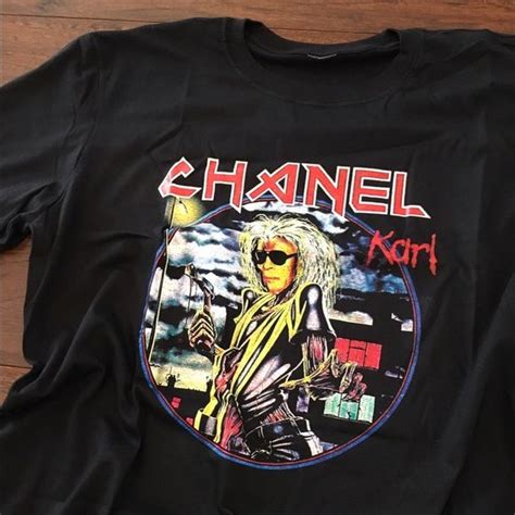 chanel karl lagerfeld iron maiden shirt|Chanel Karl Lagerfeld Shirt Adult Small Iron Maiden Bleach .